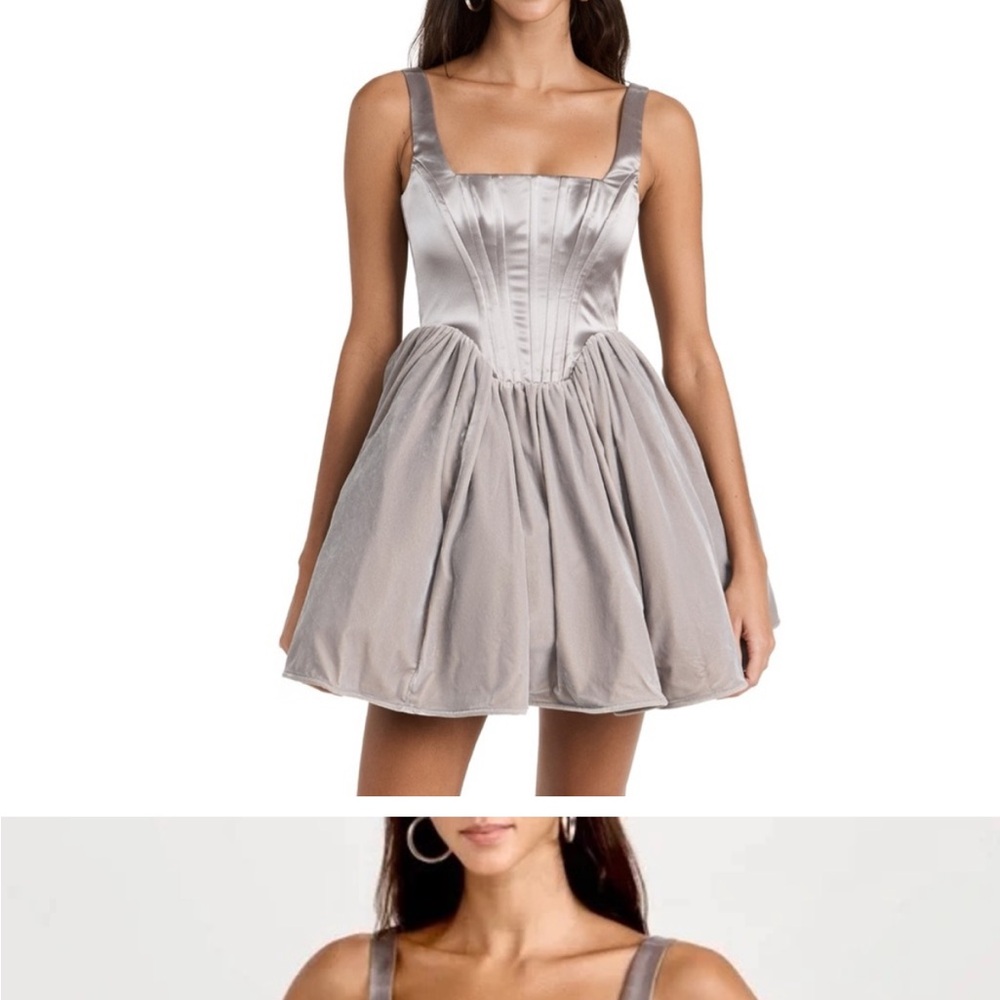 STAUD Silver Mini Dress